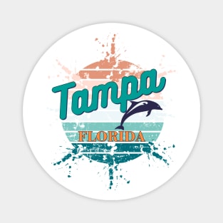 Tampa Florida Exploding Retro Vintage Sunset T-Shirt Magnet